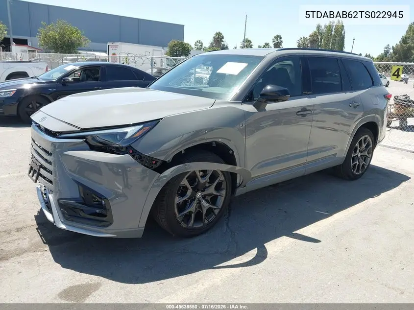 2026 Lexus Tx 500H F Sport Performance Luxury VIN: 5TDABAB62TS022945 Lot: 45638550