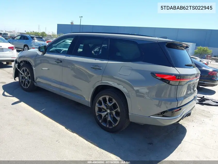 2026 Lexus Tx 500H F Sport Performance Luxury VIN: 5TDABAB62TS022945 Lot: 45638550
