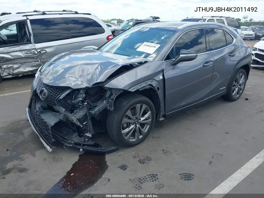 2019 Lexus Ux 250H F Sport VIN: JTHU9JBH4K2011492 Lot: 45084496