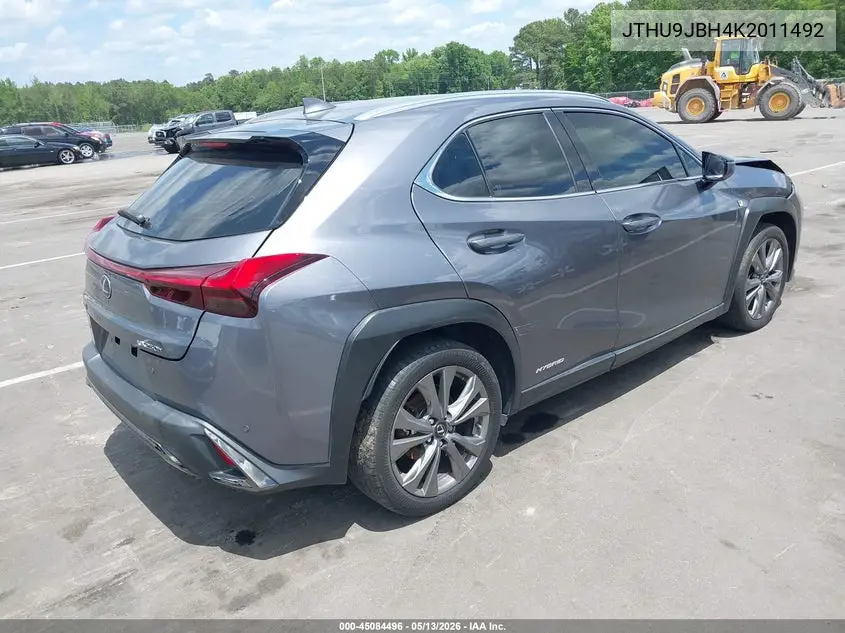 2019 Lexus Ux 250H F Sport VIN: JTHU9JBH4K2011492 Lot: 45084496