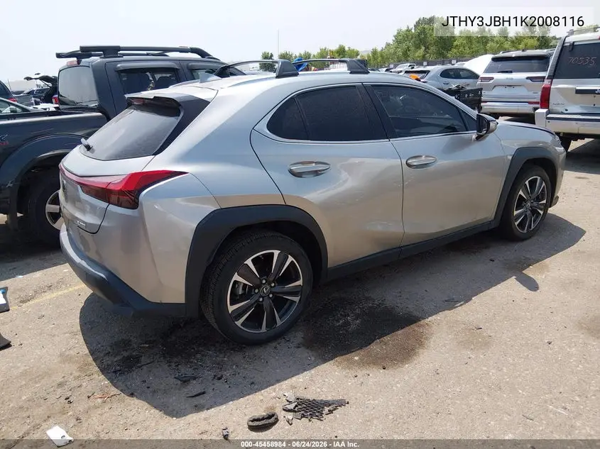 2019 Lexus Ux 200 VIN: JTHY3JBH1K2008116 Lot: 45458984