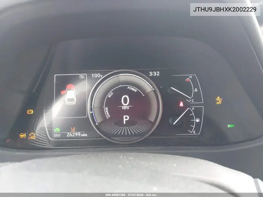 2019 Lexus Ux 250H VIN: JTHU9JBHXK2002229 Lot: 45561296