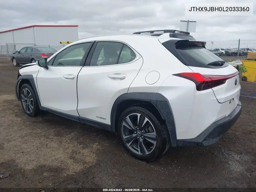 2020 Lexus Ux 250H VIN: JTHX9JBH0L2033360 Lot: 45243042
