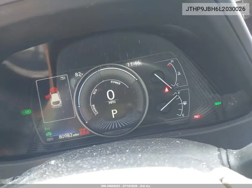 2020 Lexus Ux 250H VIN: JTHP9JBH6L2030026 Lot: 45600283