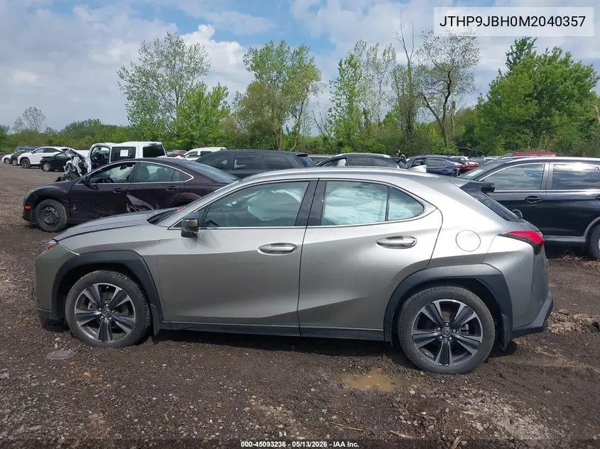 2021 Lexus Ux 250H VIN: JTHP9JBH0M2040357 Lot: 45093236