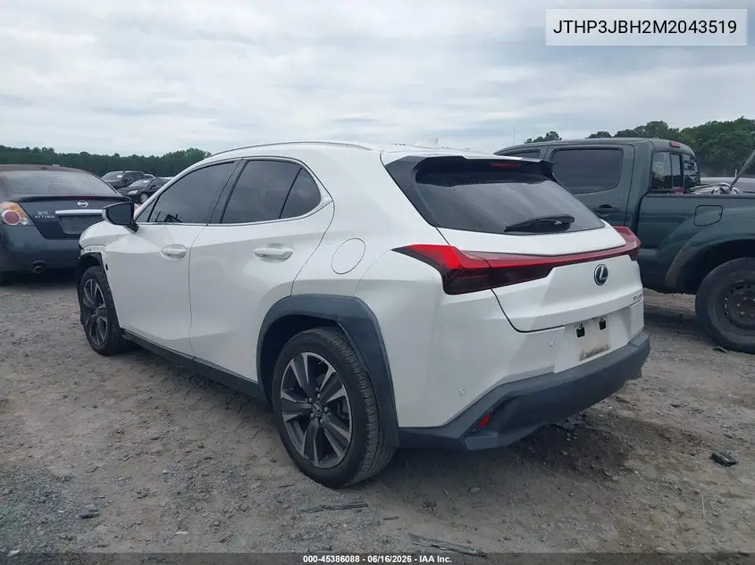 2021 Lexus Ux 200 VIN: JTHP3JBH2M2043519 Lot: 45386088