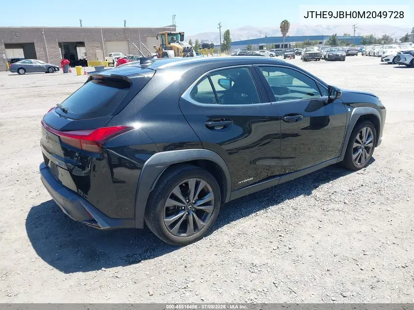 2021 Lexus Ux 250H F Sport VIN: JTHE9JBH0M2049728 Lot: 45516456