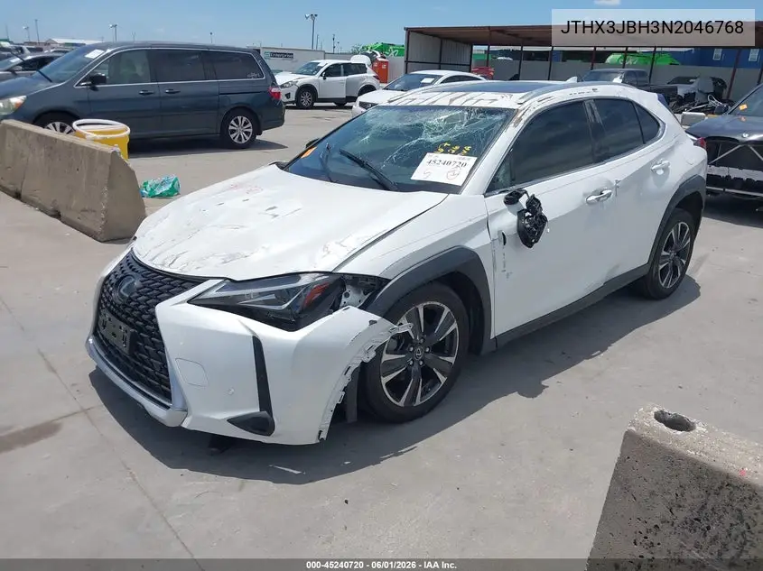 2022 Lexus Ux 200 VIN: JTHX3JBH3N2046768 Lot: 45240720