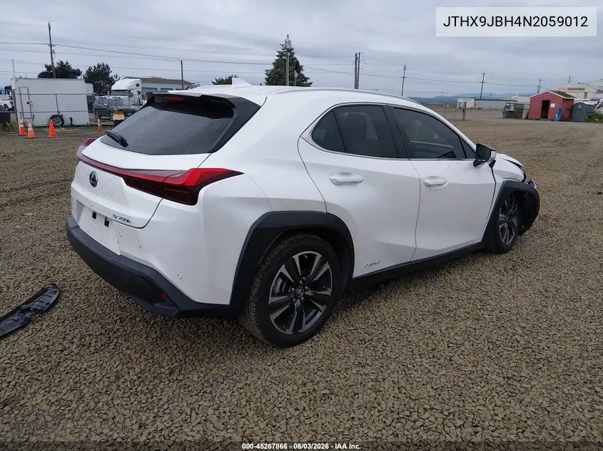 2022 Lexus Ux 250H VIN: JTHX9JBH4N2059012 Lot: 45267866