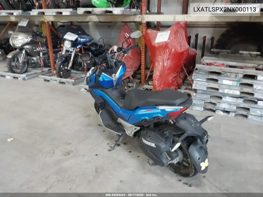 2022 Lifan Kpv VIN: LXATLSPX2NX000113 Lot: 45394483