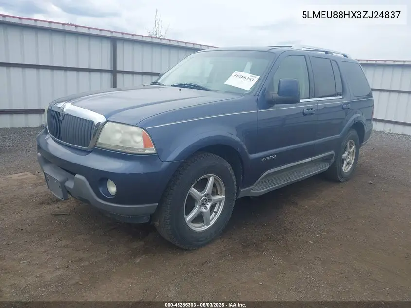 2003 Lincoln Aviator VIN: 5LMEU88HX3ZJ24837 Lot: 45286303