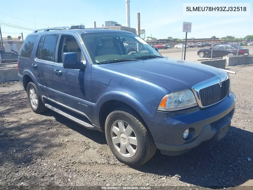 2003 Lincoln Aviator VIN: 5LMEU78H93ZJ32518 Lot: 45295211
