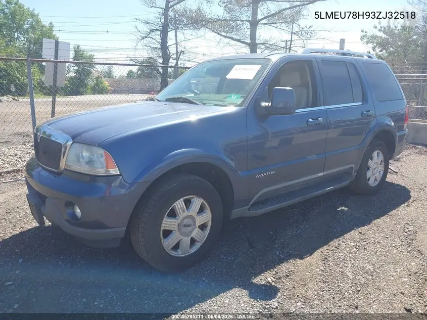2003 Lincoln Aviator VIN: 5LMEU78H93ZJ32518 Lot: 45295211