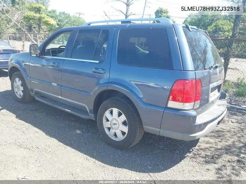 2003 Lincoln Aviator VIN: 5LMEU78H93ZJ32518 Lot: 45295211