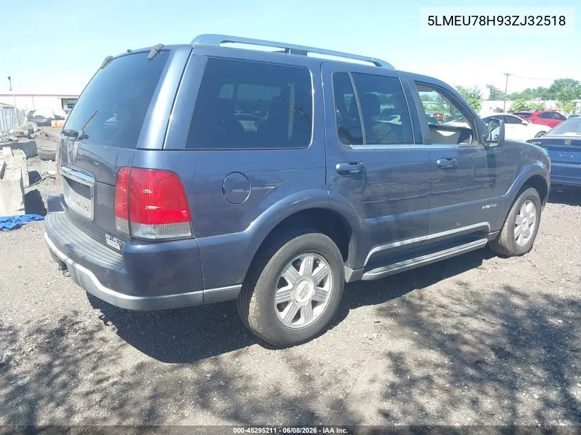 2003 Lincoln Aviator VIN: 5LMEU78H93ZJ32518 Lot: 45295211