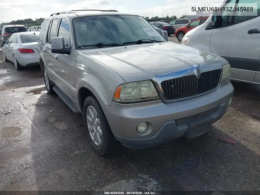 2003 Lincoln Aviator VIN: 5LMEU68H93ZJ45988 Lot: 45392348