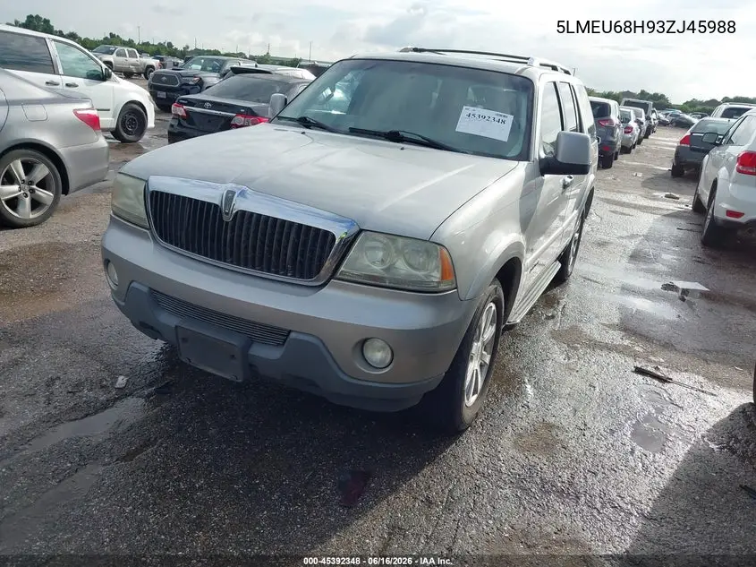 2003 Lincoln Aviator VIN: 5LMEU68H93ZJ45988 Lot: 45392348