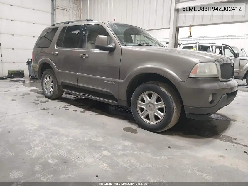 2004 Lincoln Aviator VIN: 5LMEU88H94ZJ02412 Lot: 44863734