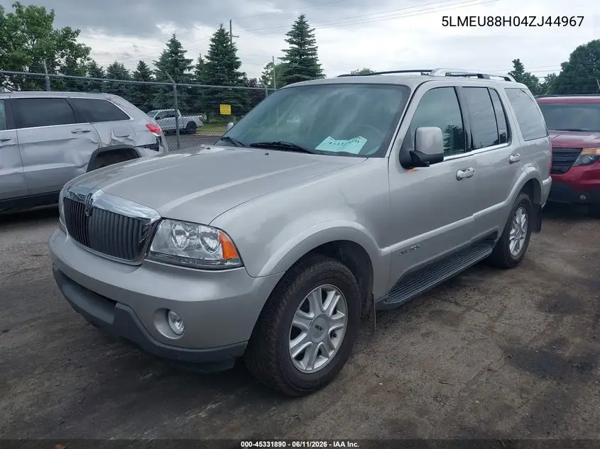 2004 Lincoln Aviator VIN: 5LMEU88H04ZJ44967 Lot: 45331890