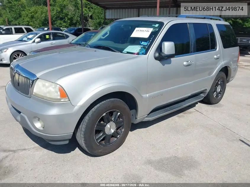 2004 Lincoln Aviator VIN: 5LMEU68H14ZJ49874 Lot: 45366346