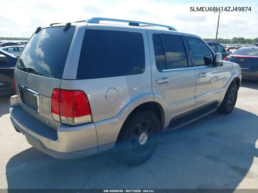 2004 Lincoln Aviator VIN: 5LMEU68H14ZJ49874 Lot: 45366346