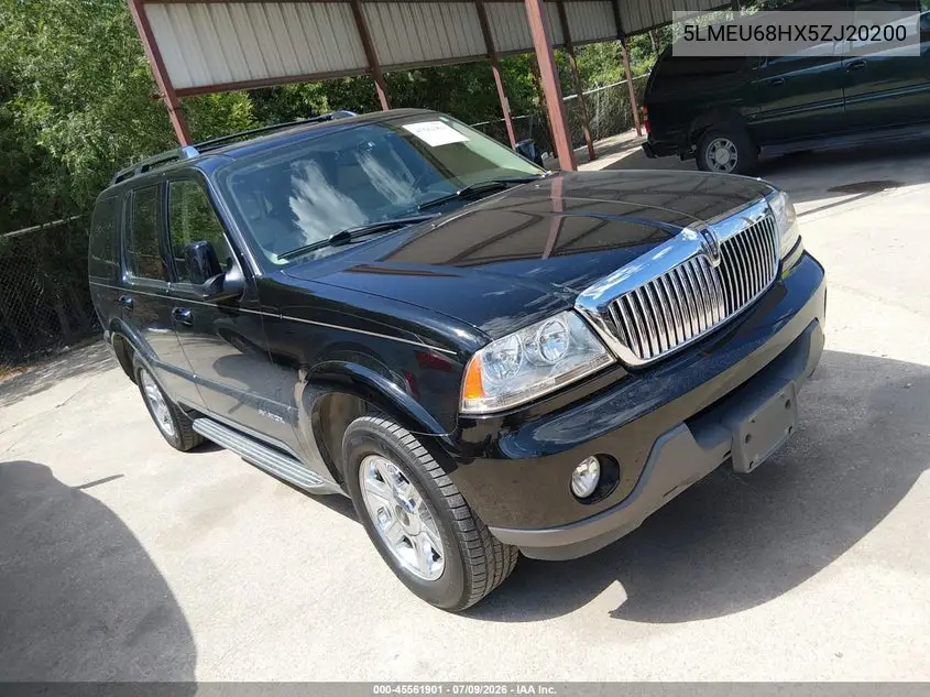 2005 Lincoln Aviator VIN: 5LMEU68HX5ZJ20200 Lot: 45561901