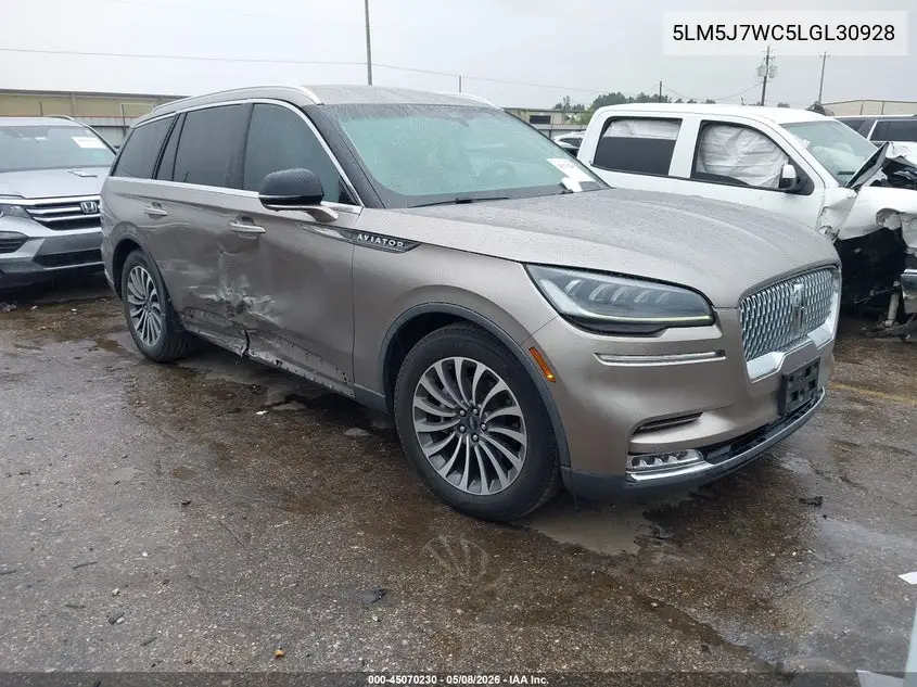 2020 Lincoln Aviator Reserve VIN: 5LM5J7WC5LGL30928 Lot: 45070230
