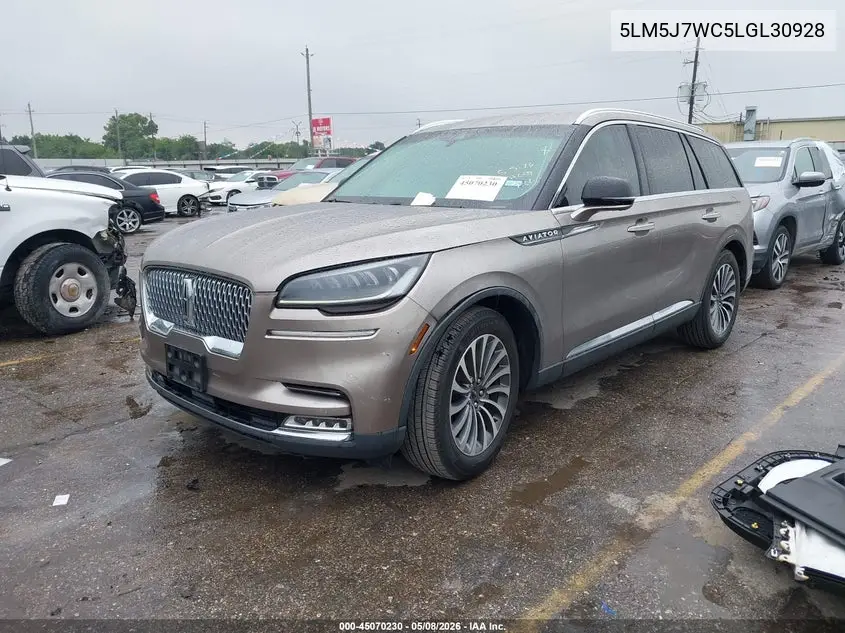2020 Lincoln Aviator Reserve VIN: 5LM5J7WC5LGL30928 Lot: 45070230