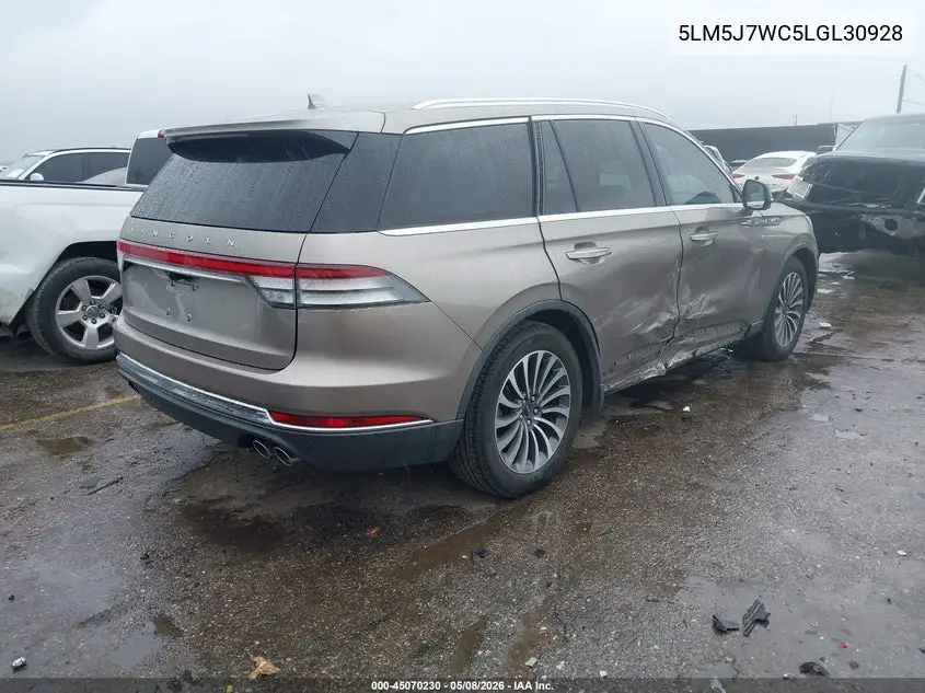 2020 Lincoln Aviator Reserve VIN: 5LM5J7WC5LGL30928 Lot: 45070230