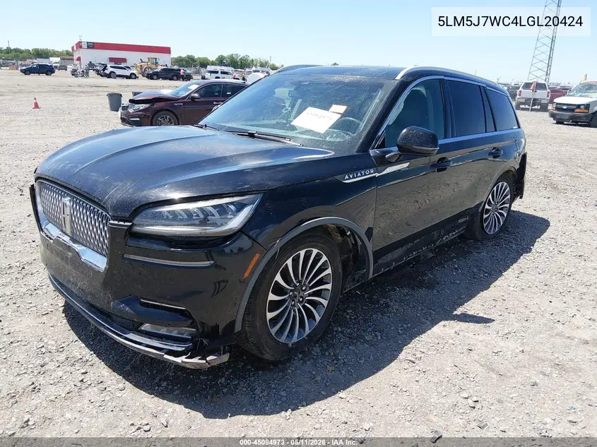 2020 Lincoln Aviator Reserve VIN: 5LM5J7WC4LGL20424 Lot: 45084973