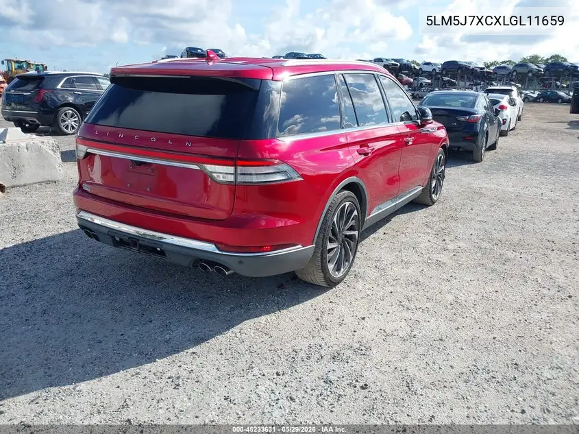 2020 Lincoln Aviator Reserve VIN: 5LM5J7XCXLGL11659 Lot: 45233631