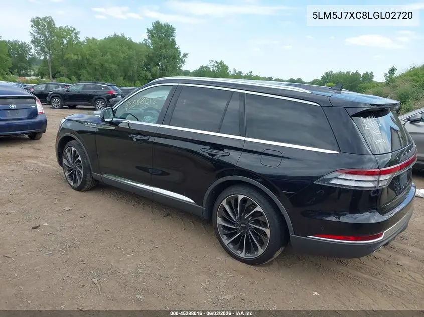 2020 Lincoln Aviator Reserve VIN: 5LM5J7XC8LGL02720 Lot: 45288016
