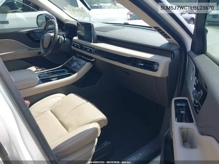 2020 Lincoln Aviator Reserve VIN: 5LM5J7WC1LGL23670 Lot: 45361223