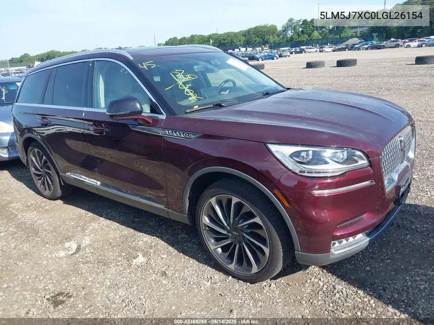 2020 Lincoln Aviator Reserve VIN: 5LM5J7XC0LGL26154 Lot: 45368269