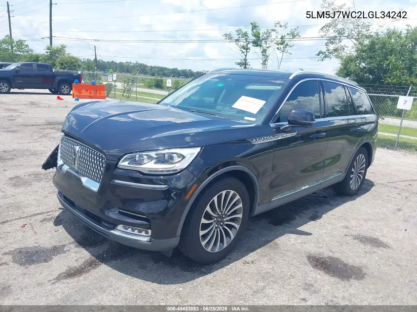2020 Lincoln Aviator Reserve VIN: 5LM5J7WC2LGL34242 Lot: 45483863