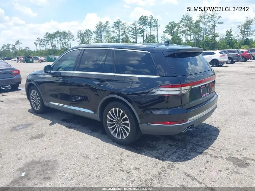 2020 Lincoln Aviator Reserve VIN: 5LM5J7WC2LGL34242 Lot: 45483863