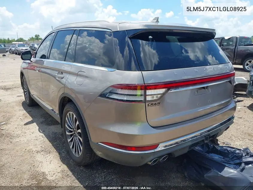 2020 Lincoln Aviator Reserve VIN: 5LM5J7XC1LGL08925 Lot: 45486216