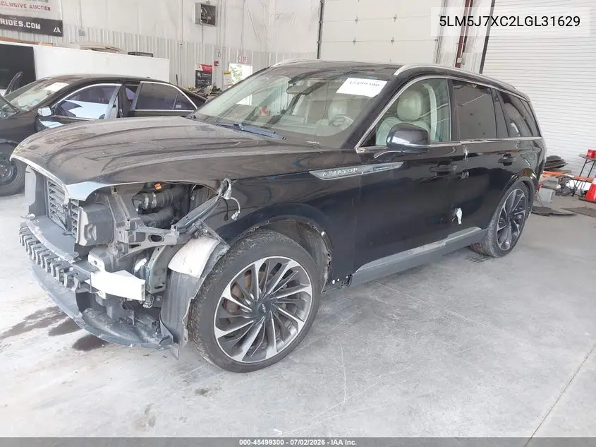2020 Lincoln Aviator Reserve VIN: 5LM5J7XC2LGL31629 Lot: 45499300