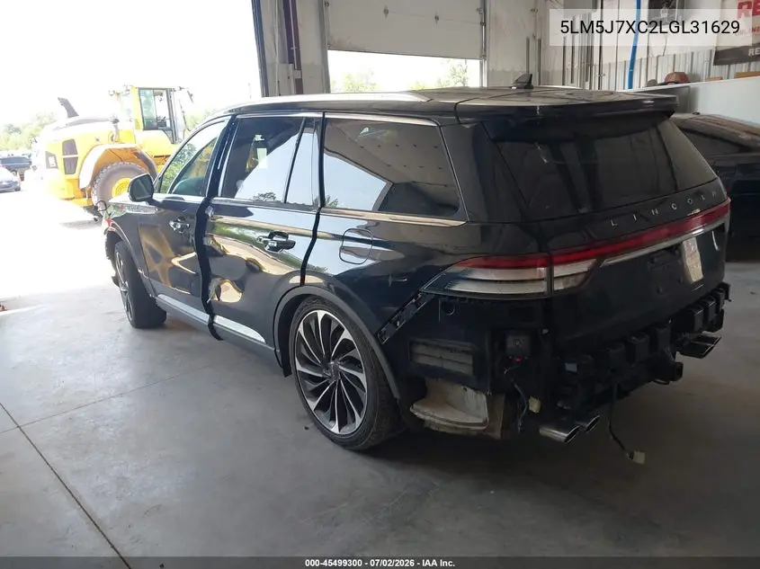 2020 Lincoln Aviator Reserve VIN: 5LM5J7XC2LGL31629 Lot: 45499300