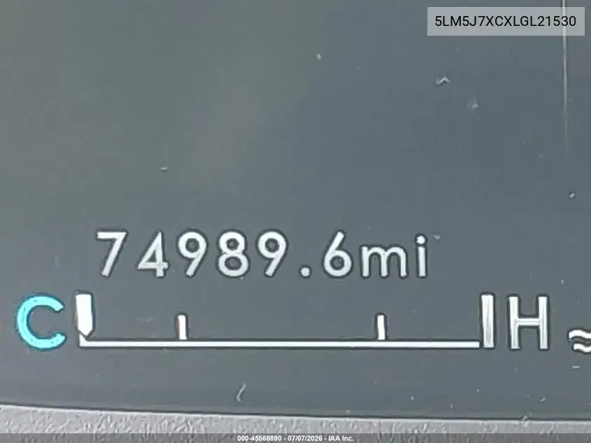 2020 Lincoln Aviator Reserve VIN: 5LM5J7XCXLGL21530 Lot: 45568890
