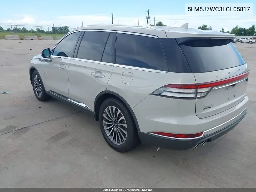 2020 Lincoln Aviator Reserve VIN: 5LM5J7WC3LGL05817 Lot: 45578170