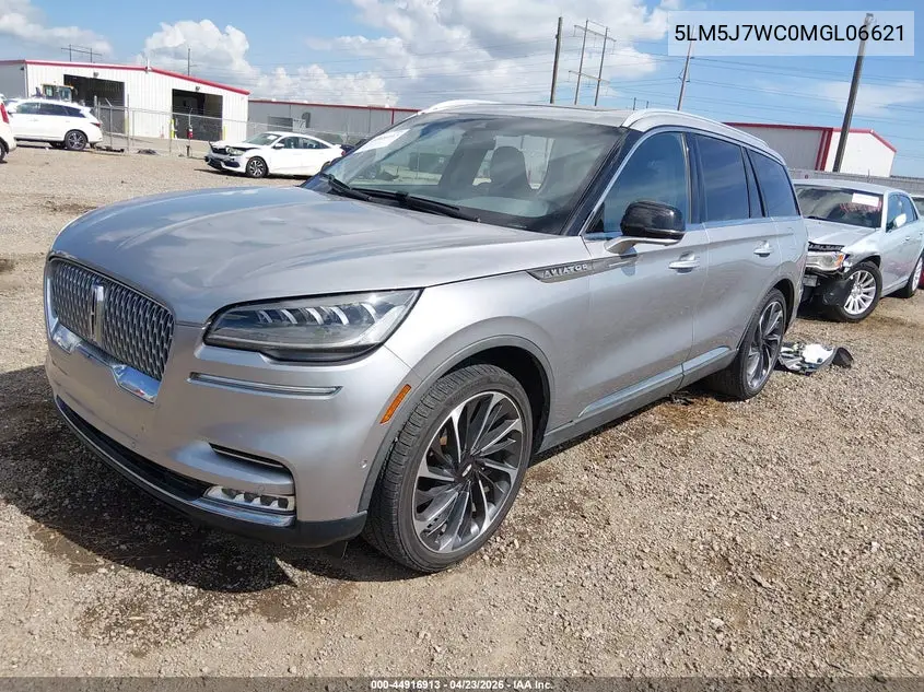 2021 Lincoln Aviator Reserve VIN: 5LM5J7WC0MGL06621 Lot: 44916913