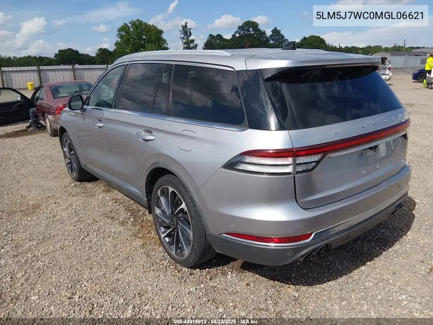 2021 Lincoln Aviator Reserve VIN: 5LM5J7WC0MGL06621 Lot: 44916913