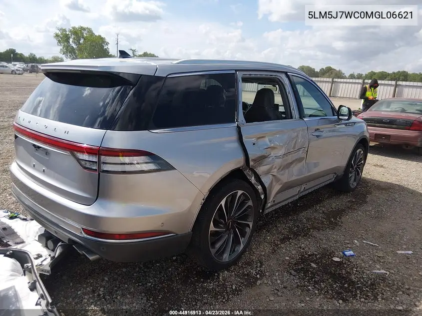 2021 Lincoln Aviator Reserve VIN: 5LM5J7WC0MGL06621 Lot: 44916913