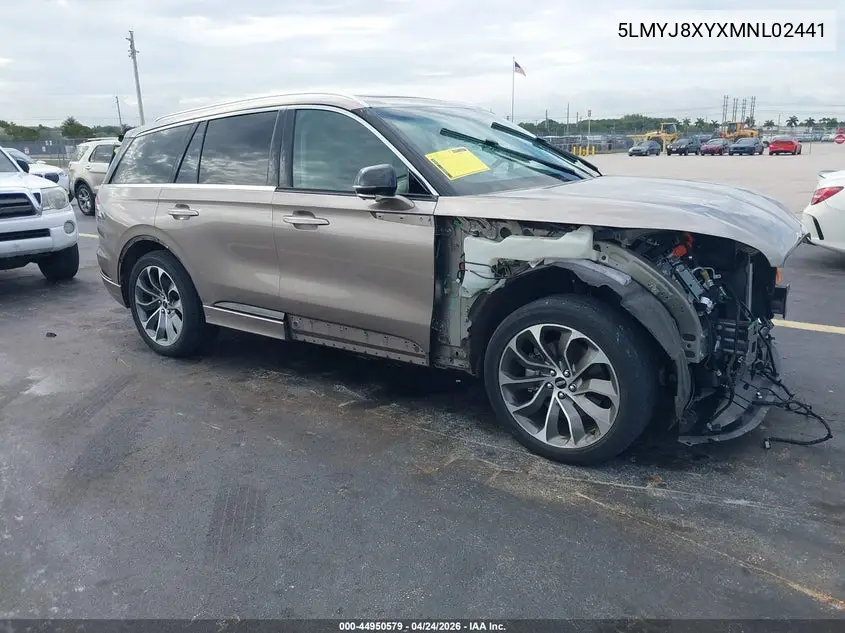 2021 Lincoln Aviator Grand Touring VIN: 5LMYJ8XYXMNL02441 Lot: 44950579