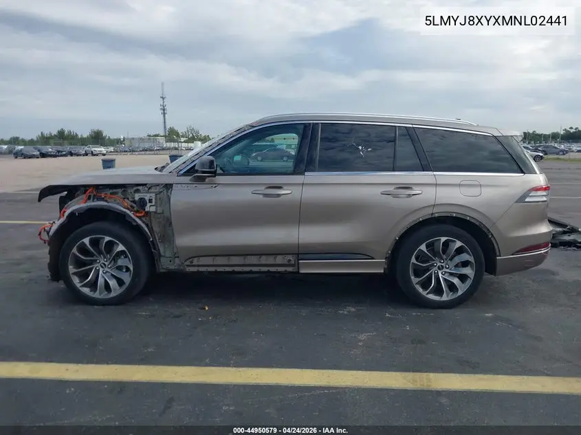 2021 Lincoln Aviator Grand Touring VIN: 5LMYJ8XYXMNL02441 Lot: 44950579