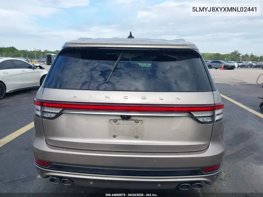 2021 Lincoln Aviator Grand Touring VIN: 5LMYJ8XYXMNL02441 Lot: 44950579
