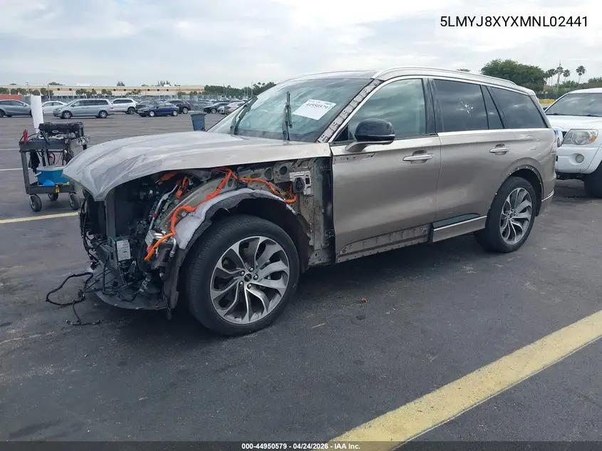 2021 Lincoln Aviator Grand Touring VIN: 5LMYJ8XYXMNL02441 Lot: 44950579