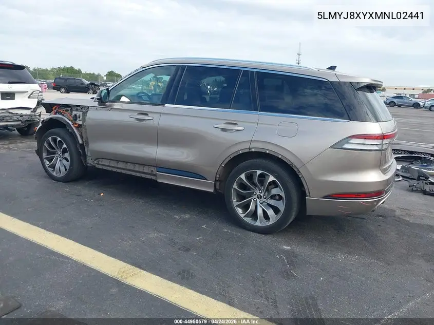 2021 Lincoln Aviator Grand Touring VIN: 5LMYJ8XYXMNL02441 Lot: 44950579
