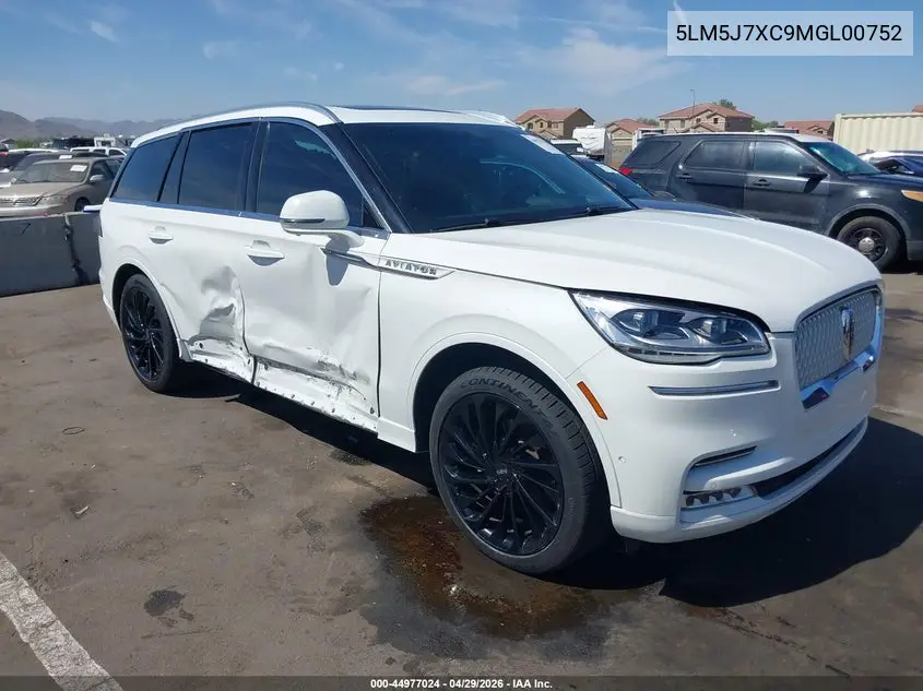 2021 Lincoln Aviator Reserve VIN: 5LM5J7XC9MGL00752 Lot: 44977024